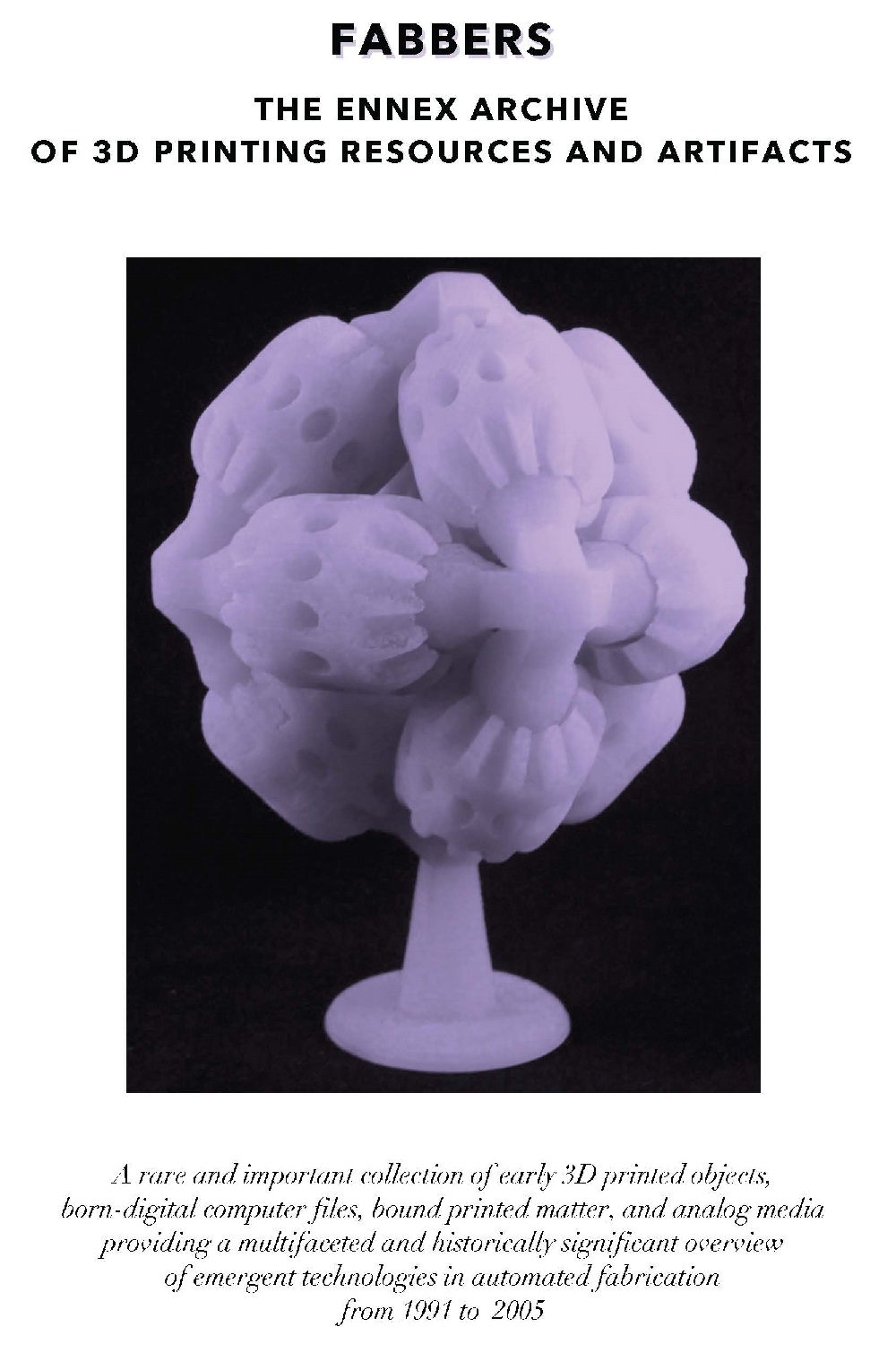 Fabbers Archive: Cover of broker's catalog, 2017