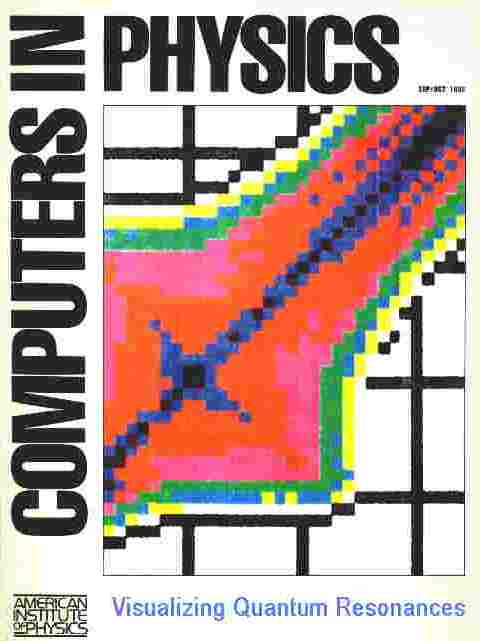 Quantum chaos article by Marshall Burns on cover of "Computers in Physics," 1992